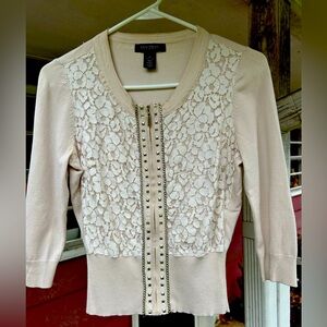 Dressy Cardigan with lace and metal trim